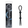 Liquid Silicone Dual Lasso Adjustable Cock Ring - Black